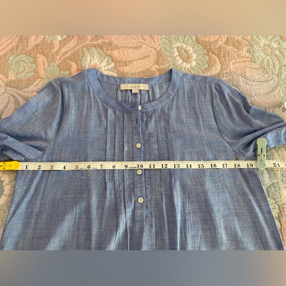 LOFT Embroidered Boho Ruffle Sleeved Top - Picture 12 of 15